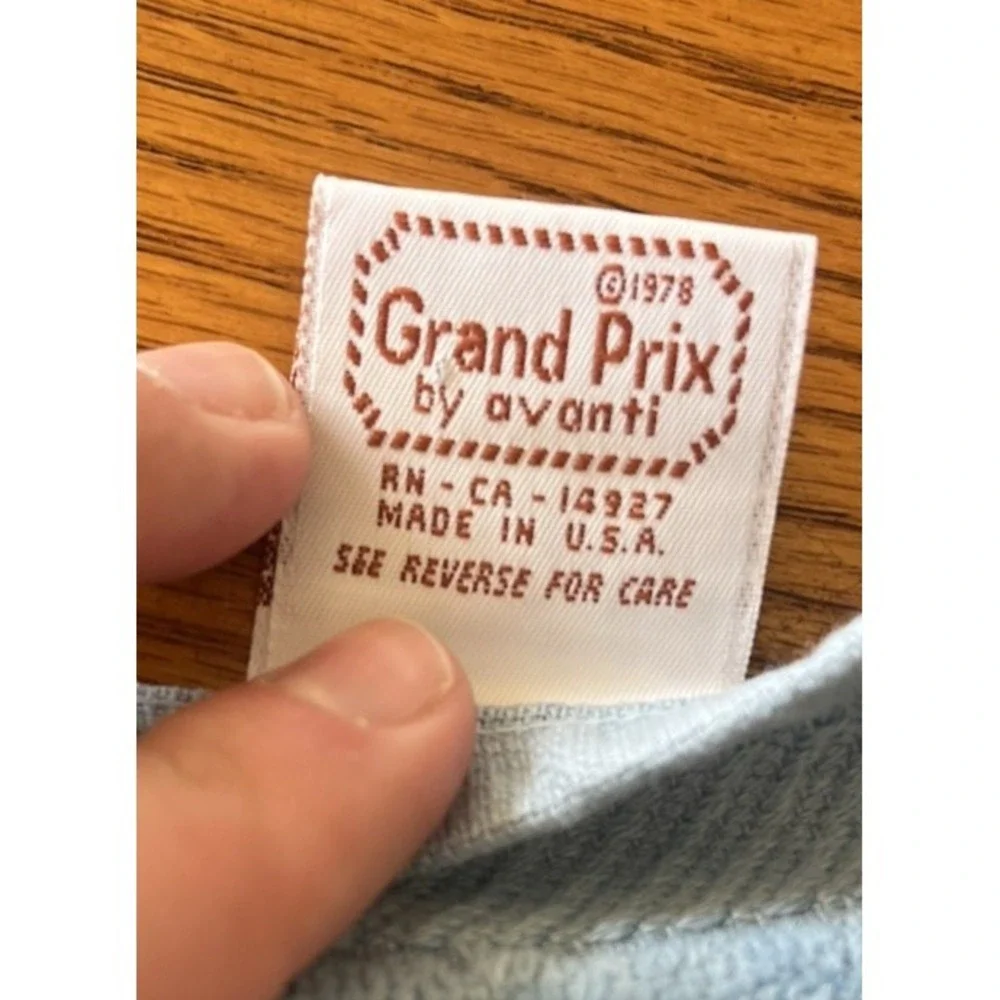 Vintage Bath Towel Blue Seashell Shell Beach 1970s Grand Prix Avanti USA MCM